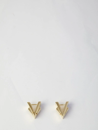 Shop Bottega Veneta Pleat Earrings In Gold