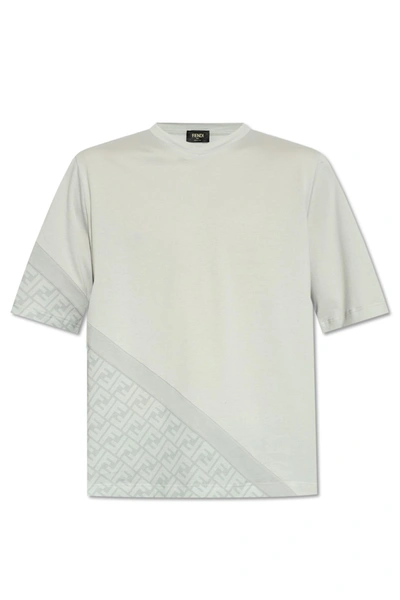 Shop Fendi Monogrammed T-shirt In Grey