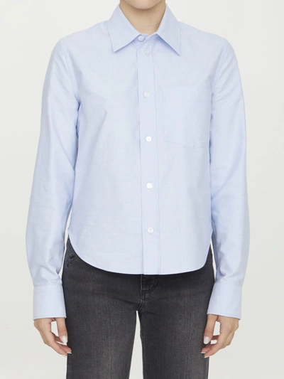 Shop Bottega Veneta Light-blue Cotton Shirt In Light Blue