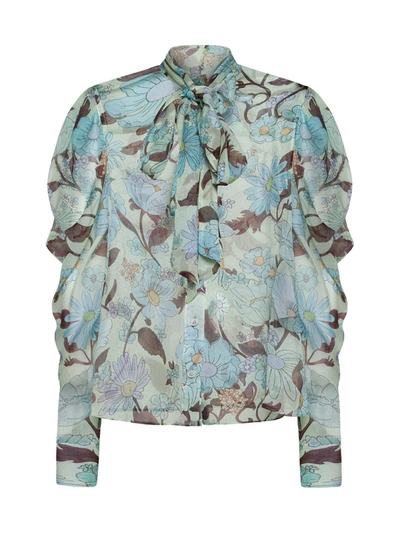 Shop Stella Mccartney Lady Garden Floral Printed Blouse In Multicolor Mint