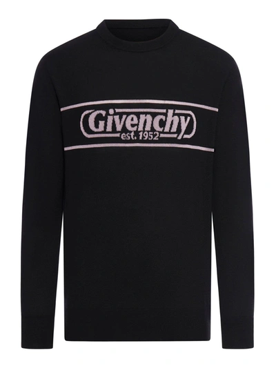 Shop Givenchy Logo Intarsia-knit Jumper In Nero