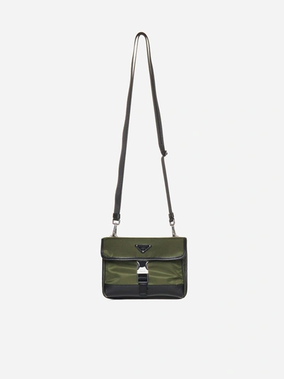 Shop Prada Re-nylon Mini Crossbody Bag In Tundra