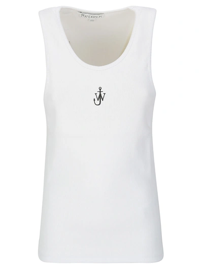 Shop Jw Anderson J.w. Anderson Anchor Embroidery Tank Top In White