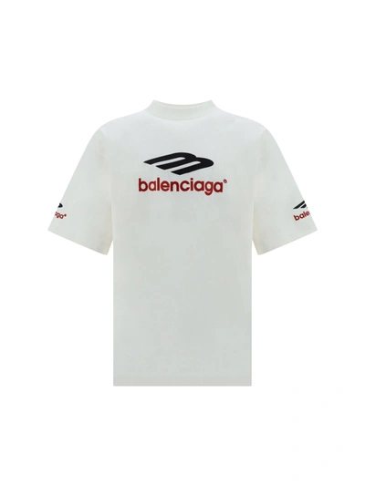 Shop Balenciaga T-shirt In White Blk Red