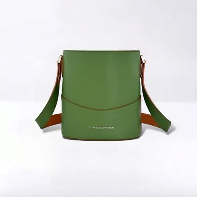 Claudio Civitico Green Bucket Bag In Green