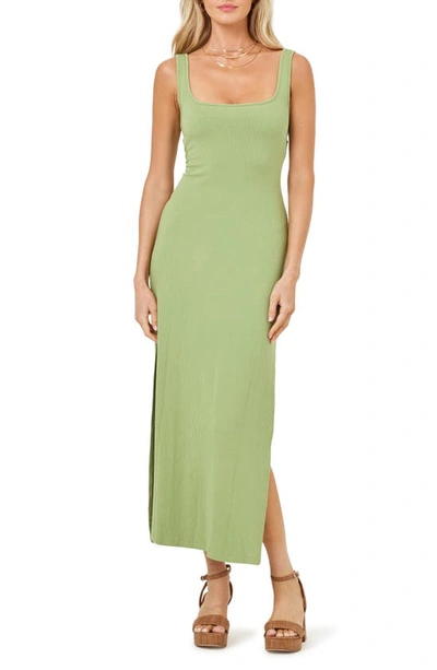 Shop L*space Mara Rib Cutout Cover-up Dress In Light Olive