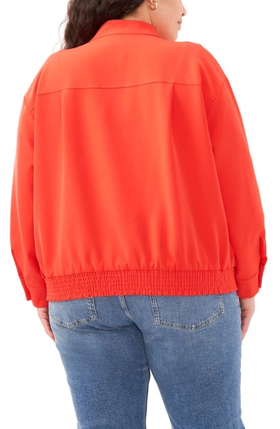 Shop Vince Camuto Oversize Water Repellent Bomber Jacket In Tulip Red