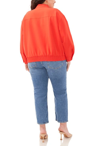 Shop Vince Camuto Oversize Water Repellent Bomber Jacket In Tulip Red