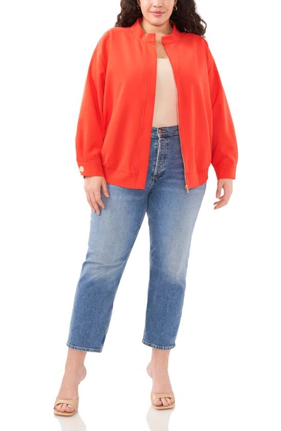 Shop Vince Camuto Oversize Water Repellent Bomber Jacket In Tulip Red