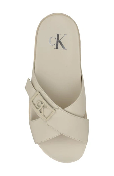 Shop Calvin Klein Eandria Slide Sandal In Ivory