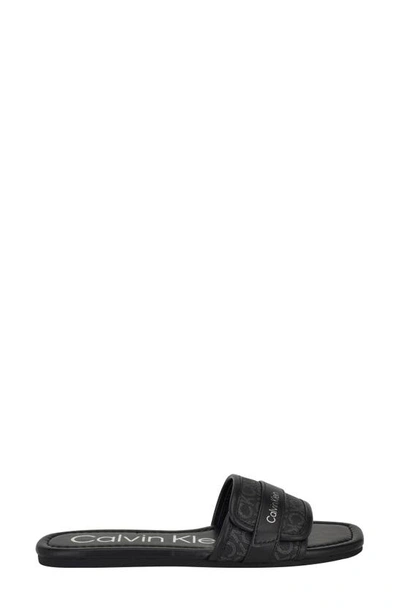 Shop Calvin Klein Bonica Slide Sandal In Black Logo