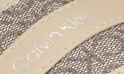 Shop Calvin Klein Bonica Slide Sandal In Dark Natural Logo