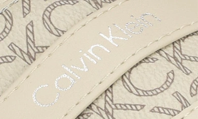 Shop Calvin Klein Bonica Slide Sandal In Ivory Logo