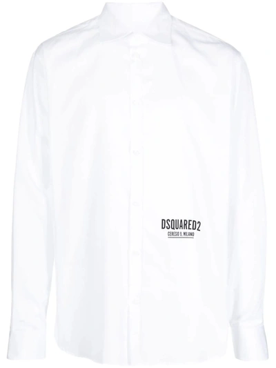 Shop Dsquared2 White Cotton Shirt In Bianco
