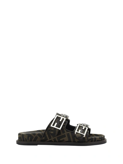 Shop Fendi Sandals In Black