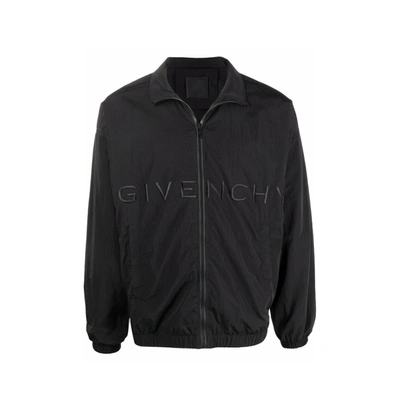 Shop Givenchy Logo Windbreaker Jacket In Black