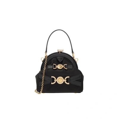 Shop Versace Satin Mini Bag In Black