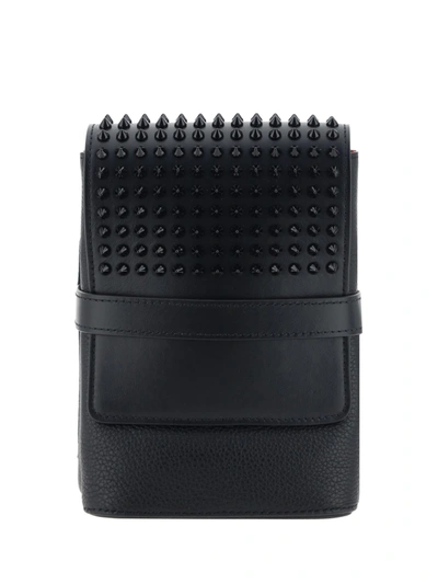 Shop Christian Louboutin Benech Shoulder Messenger Bag In Black/black/bk