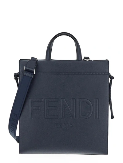 Shop Fendi Roma Medium Go To Shopper Bag In Blue