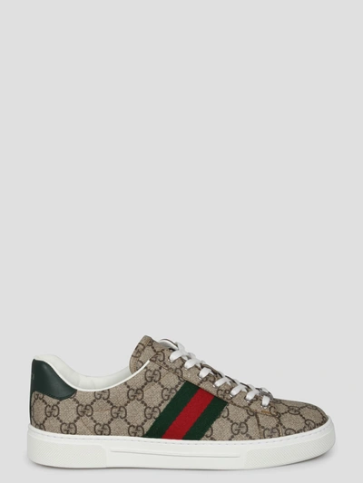 Shop Gucci Ace Sneakers In Brown