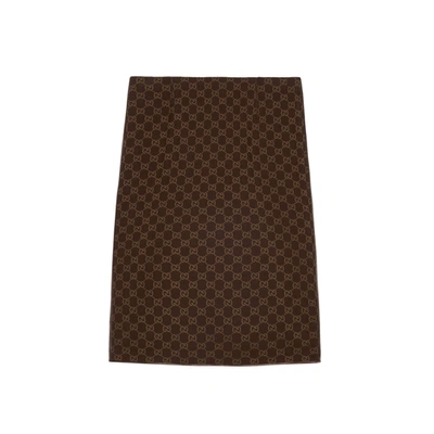 Shop Gucci Gg Motif Skirt In Brown