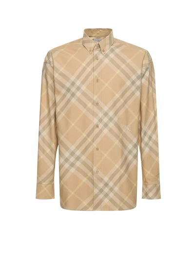 Shop Burberry Shirt In Flax Ip