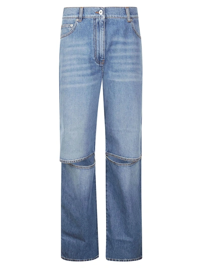 Shop Jw Anderson J.w. Anderson Cut Out Knee Bootcut Jeans In Light Blue