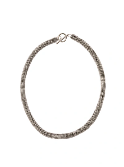 Shop Brunello Cucinelli Silver-tone Necklace With Beads In Brass Woman In Metallic
