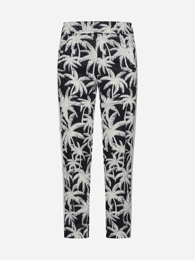 Shop Palm Angels All-over Palms Print Track Pants In Nero