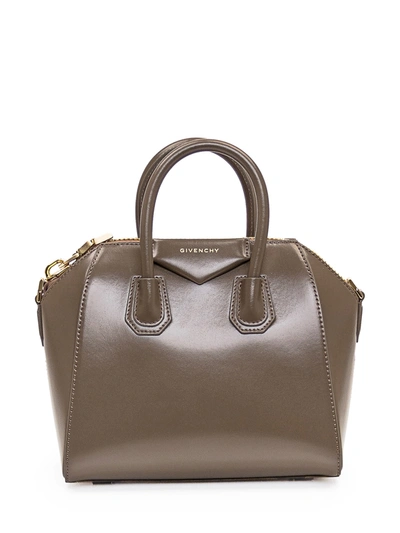 Shop Givenchy Antigona Mini Bag In Taupe