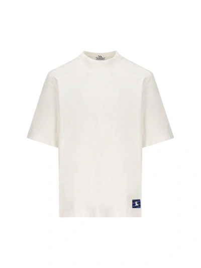 Shop Burberry Logo Patch Crewneck T-shirt In White