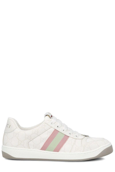 Shop Gucci Cruise Lace-up Sneakers In White