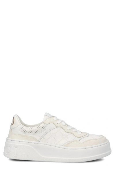 Shop Gucci Panelled Low-top Sneakers In White