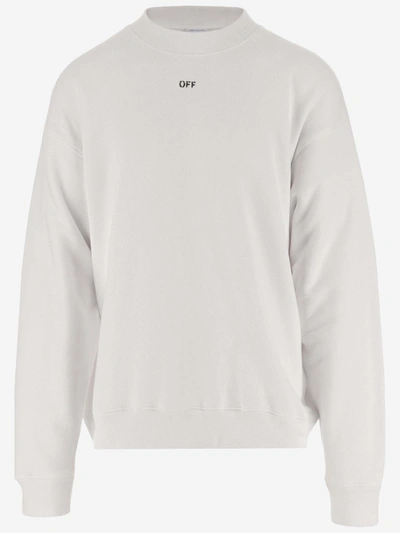 Shop Off-white Cotton Sweatshirt With Logo