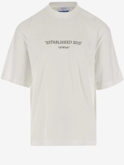 Shop Off-white Cotton T-shirt With Logo