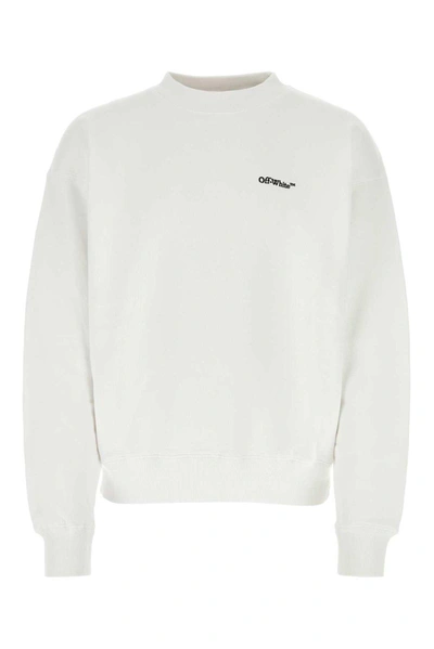 Shop Off-white Logo Embroidered Crewneck Sweatshirt