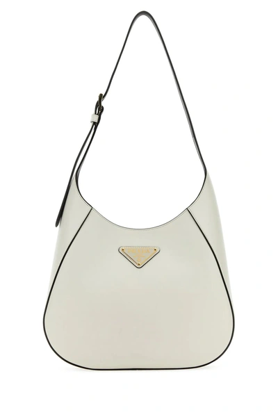 Shop Prada White Leather Shoulder Bag