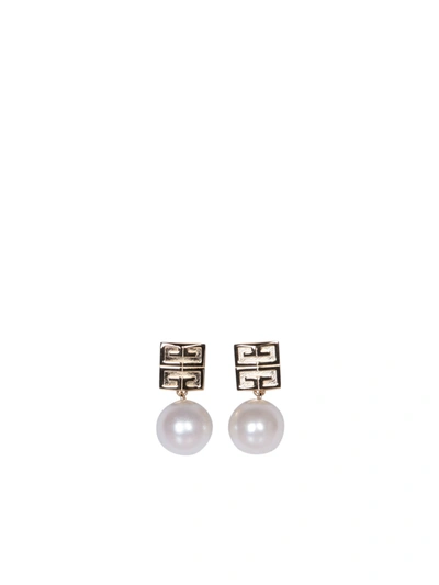 Shop Givenchy Beads 4g White/gold Earrings