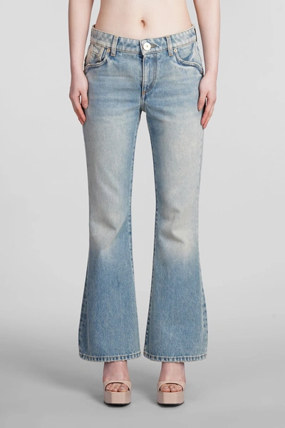 Shop Balmain Jeans In Blue Cotton