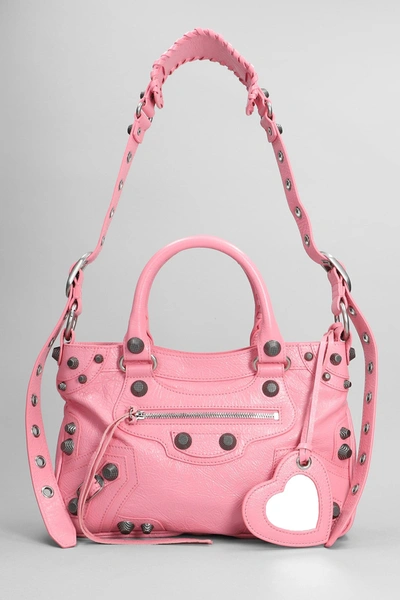 Shop Balenciaga Neo Cagole Tote M Hand Bag In Rose-pink Leather