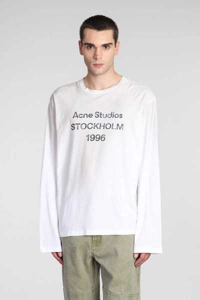 Shop Acne Studios Logo T-shirt T-shirt In White Cotton
