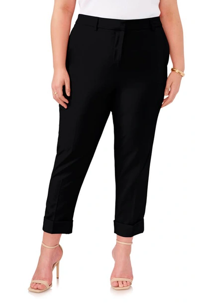 Shop Vince Camuto Cuffed Hem Crop Pants In Rich Black