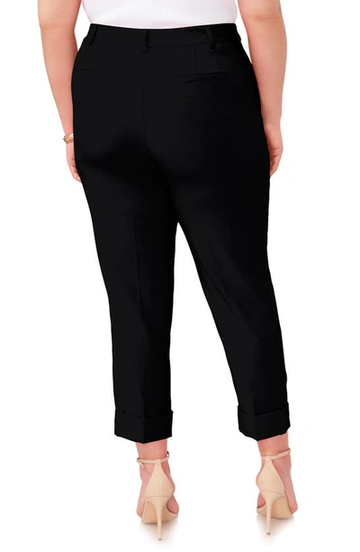 Vince Camuto Plus Wide Cuff Cropped Trousers In Rich Black