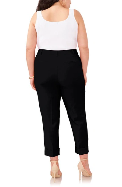 Vince Camuto Plus Wide Cuff Cropped Trousers In Rich Black