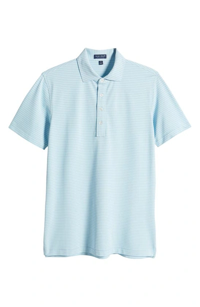 Shop Peter Millar Crown Crafted Mood Mesh Performance Polo In Iced Aqua