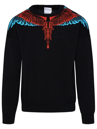 Shop Marcelo Burlon County Of Milan Ali Black Cotton Sweater