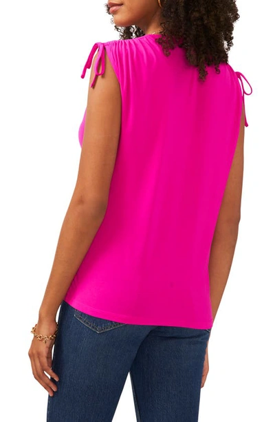 Shop Vince Camuto Smocked Sleeveless Blouse In Frcly Fuchsia