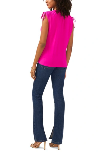 Shop Vince Camuto Smocked Sleeveless Blouse In Frcly Fuchsia