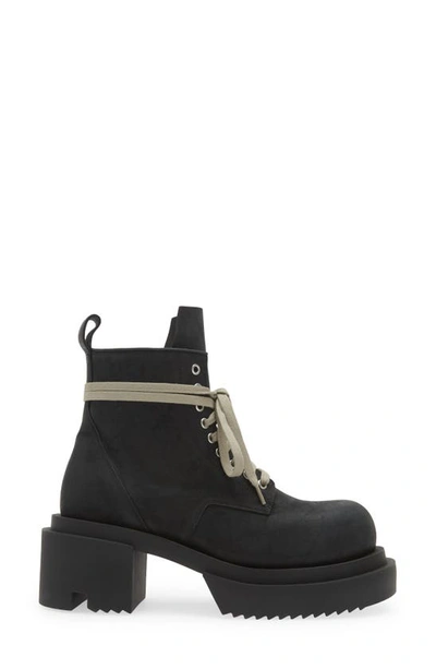 Shop Rick Owens Lido Laced Combat Boot In Black