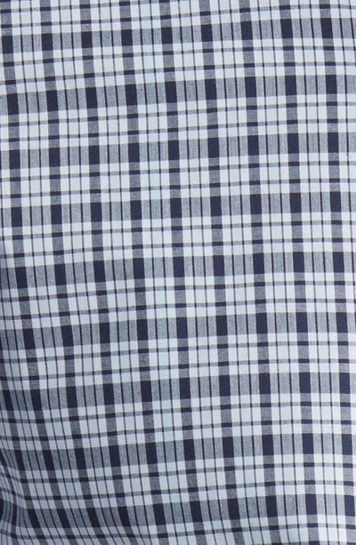 Shop Nordstrom Trim Fit Tech-smart Plaid Button-down Shirt In Blue- Navy Tavira Plaid